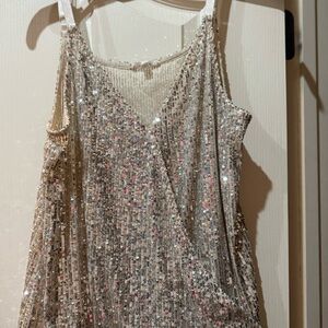 Maurices Silver Sequin Blouse